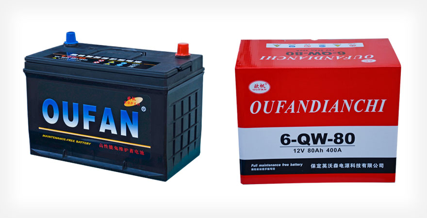 欧帆高性能免维护蓄电池6-QW-80